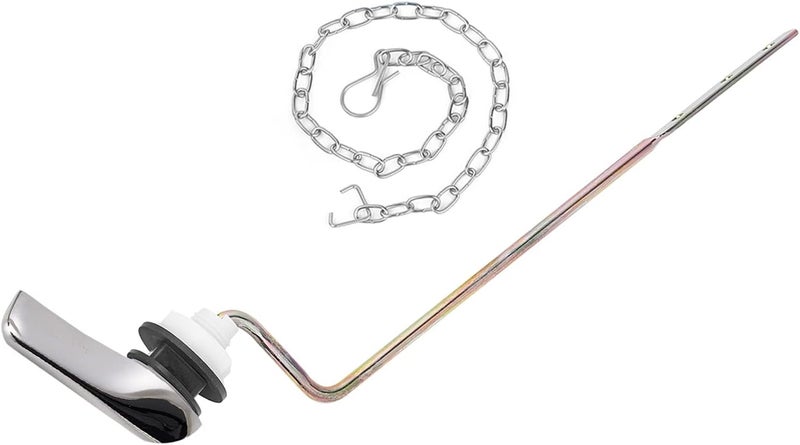 TJWODO Toilet Handle Replacement Kit, Side Mount Toilet Trip Levers with Seal Gasket and Nut, with Stainless Steel Flapper Chains, Universal Replacement for Most Toilets (Chrome) - Image 1